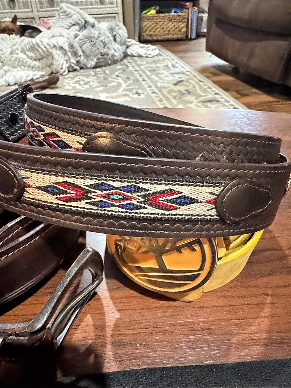 Geometric Belt in Brown